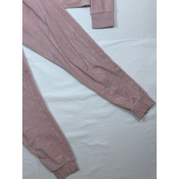 Victorias Secret Pink Velour Lounge Set Top Pants Heart Logo XS Open Back - Picture 12 of 13